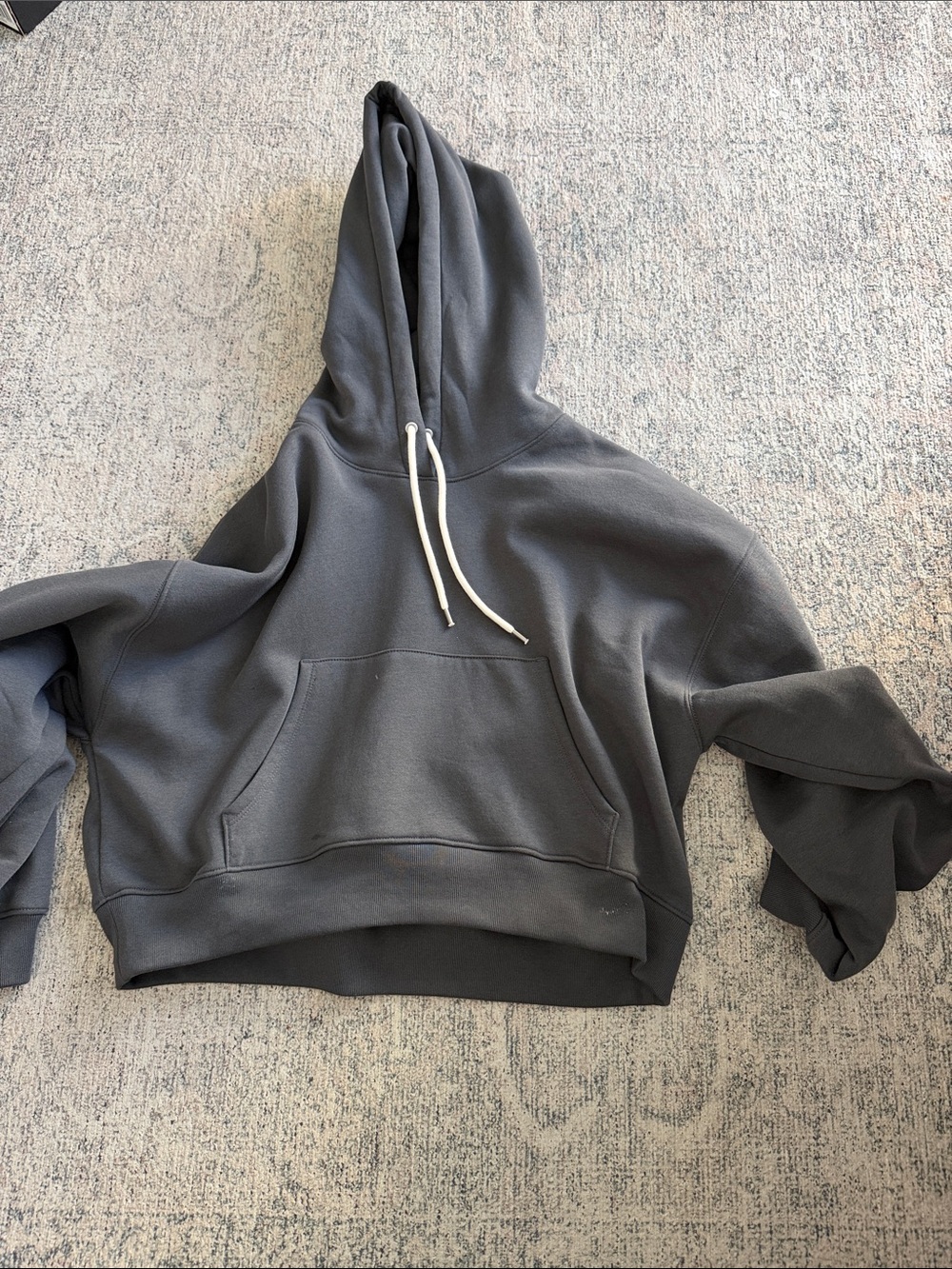 Charcoal Gray Oversized Pullover Hoodie with Front Pocket